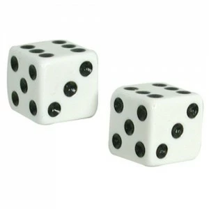 2 Bouchons De Valve TRIK TOPZ Dé Caps Shrader Blanc 1 2 Bouchons De Valve TRIK TOPZ Dé Caps Shrader Blanc