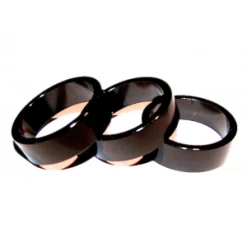 No Name 3 Bagues/Entretoises De Direction HEADSET ALUMINIUM 1"1/8 10mm Noir