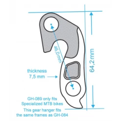 Marwi Patte De Dérailleur GH-089 SPECIALIZED Route (Epaisseur 7,5mm)/ Hanger / Schaltauge -PERIPHERIQUES Soldes Magasin patte de derailleur gh 089 specialized route epaisseur 75mm hanger schaltauge 1