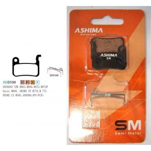Plaquettes ASHIMA AD0104-SM Semi Metal Shimano Deore LX SLX XT XTR HONE SAINT 1 Plaquettes ASHIMA AD0104-SM Semi Metal Shimano Deore LX SLX XT XTR HONE SAINT