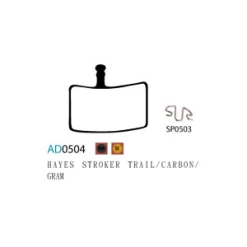 Plaquettes ASHIMA AD0504-SM Semi Metal HAYES Stroker Trail / Carbon / Gram -PERIPHERIQUES Soldes Magasin plaquettes ashima ad0504 sm semi metal hayes strocker trail carbon 1