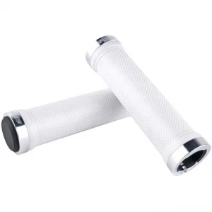 Poignées/Grips SPANK Spoon Lock-On White/Silver 1 Poignées/Grips SPANK Spoon Lock-On White/Silver